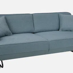 durian Cassandra Fabric 3 Seater Sofa with Flip Back MechanismIn Blue Colour image 3