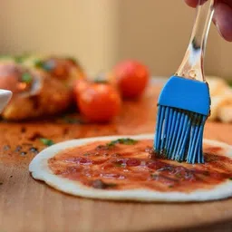 stager Wooden Stick 10 Inch (250Pcs) with Silicone Brush For Grilling, Pastry Brush. Disposable Bamboo Roast Fork, Fruit Fork Set image 4