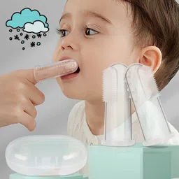 Baby Finger* Brush with Holder (Kids Toothbrush; Non-Toxic odorless Ultra Soft Toothbrush-image-0