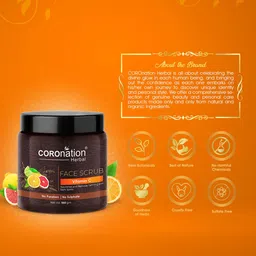 COROnation Herbal Vitamin C Face Scrub with Almond Oil for Tan & Dark Spots Removal - 100g image 3