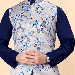 parallel times Men Pure Cotton Kurta Pyjama Ethnic Jacket Set image 5