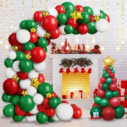 Solid Balloons Garland Arch Kit for Christmas Decorations Red and Green Balloons Balloon-image-5