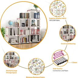furure 9 Layer Multipurpose Portable l SpaceSaving Cloth/Shoe/Books Shelf Home & Office Metal Open Book Shelf image 3