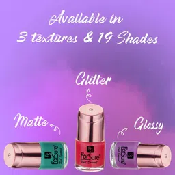 ForSure Set of 3 Nail Paints 8 ml Each - Nude Line -Perfection Red - Solid Purple image 3