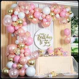 r g accessories Solid Rose Gold Pink Golden White Balloons Garland Kit Of 53-A Balloon-picture-10