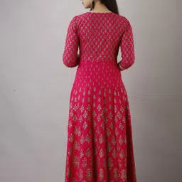 here&now Paisley Rayon Blend Stitched Anarkali Gown image 2