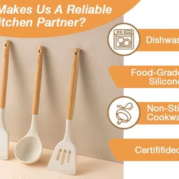 impronow Non-Stick Silicone Spatula Set for Cooking, Baking & Mixing BPA Free Kitchen Tool Set image 3