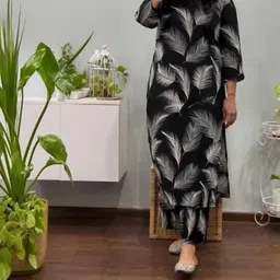 bhagyesh fashion Women Viscose Rayon Kurti Pant Set image 1