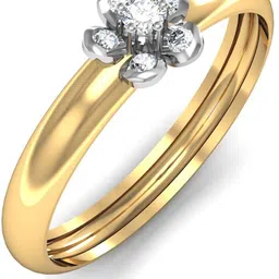 avsar Real Gold and Cubic Zirconia Stones Jyoti Ring AVR046YBN 14kt Yellow Gold ring-image-29