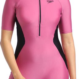 speedo Essential Panel Kneesuit - Endura Brite Self Design Women Pink Swimsuit-picture-38