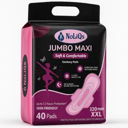 noliqs Sanitary Pads XXL Size (40 Count) Comfortable for Heavy Flow | Super Soft | Sanitary Pad-picture-36