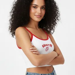 glitchez Varsity Print Ribbed Cami Top image 1