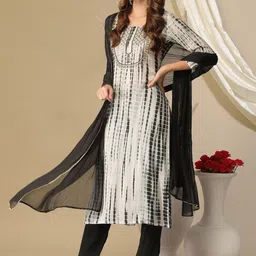 GoSriKi Women Printed Regular Kurta with Trousers & With Dupatta image 2
