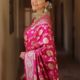 Bhagirath Fashion Woven Design Zari Silk Blend Saree image 3