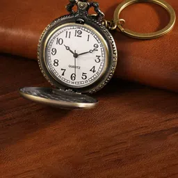AUGEN Textured Premium Pocket Watch Design Titanic Retro Vintage Key Chain-picture-14