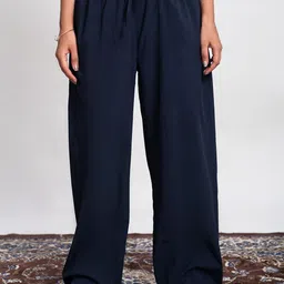 SVKETAIL Women Relaxed Straight Leg Mid-Rise Trousers-image-13
