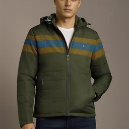 Louis Philippe Jeans Men Colourblocked Lightweight Puffer Jacket-picture-20