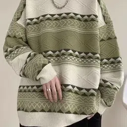 StyleCast x Revolte Men Fair Isle Printed Longline Pullover image 2