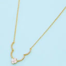 Kushal's Fashion Jewellery Gold-Plated Zircon Stone Studded Minimal Chain-picture-30