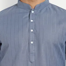 Leipzig Fashion Striped Mandarin Collar Kurta With Pyjamas image 4