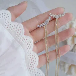 DressBerry Gold Plated Cubic Zirconia Drop Earrings image 5