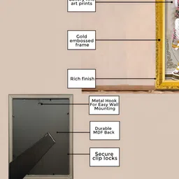 Art Street Red & Green Divine Devi Maa Durga Religious Wall Paintings image 4