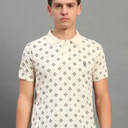 STELVIN Men Moisture Wicking Conversational Printed Polo Collar T-shirt-image-8