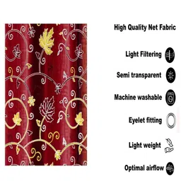 HOMEBREW FURNISHINGS Maroon & Yellow 2 Pieces Printed Door Curtains image 5
