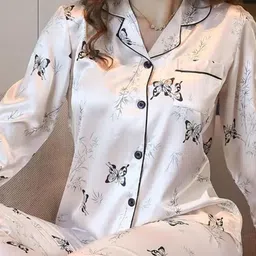 NIJANAND TEXTILE Graphic Printed Night suit image 4