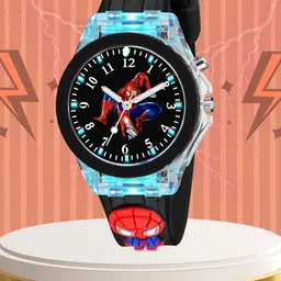 SWADESI STUFF Unisex Kids Dial & Straps Analogue Multi Function Watch MULTI LIGHT BLACK SPIDER-picture-20