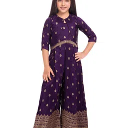 Tiny Kingdom Girls Printed V-Neck Jumpsuit With Jacket-picture-16