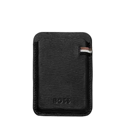 Hugo Boss Unisex Leather Card Holder With Magnet Mobile Iconic image 4