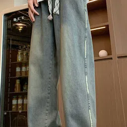 StyleCast Men Wide Leg Mid-Rise Medium Shade Jeans image 2