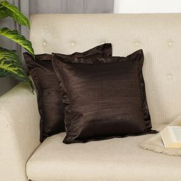 THE CONVERSION Brown Set of 2 Square Cushion Covers-picture-10
