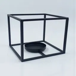 NM HANDICRAFTS Black Hexagonal Shaped Candle Holder image 2