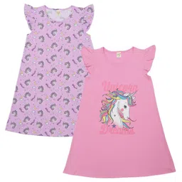 Clothe Funn Girls Printed Maxi Nightdress image 1