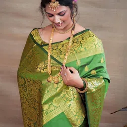 Moda Rapido Woven Design Zari Silk Blend Handloom Saree image 3