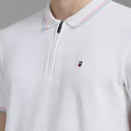 Louis Philippe Sport Men Solid Polo Collar Cotton T-shirt image 2