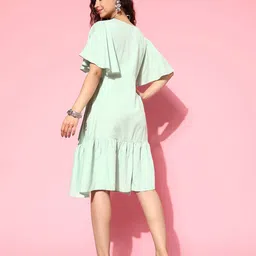 BAESD Women Embroidered V-Neck Wrap Dress image 4