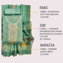 TAVAS Floral Embroidered Sequinned Unstitched Dress Material image 5