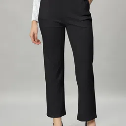 Flying Girls Women Comfort Flared Wrinkle Free Trousers-image-8