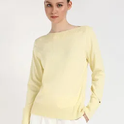 Tommy Hilfiger Women Boat Neck Cotton Pullover Sweater-picture-37