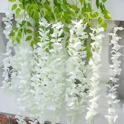 Nutts White 6 Pieces Hanging Orchid Artificial Flowers image 2