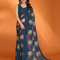 Panzora Floral Zari Poly Chiffon Saree-image-28