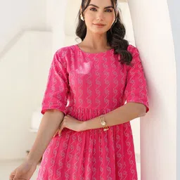 Janasya Fit & Flare Midi Dress image 4