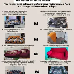 flipkart smartbuy Polycotton 3+3 Seater L-Shape Sofa Plain Cover image 4