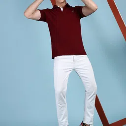 Lux Cozi Men Solid Polo Collar Cotton T-shirt image 5
