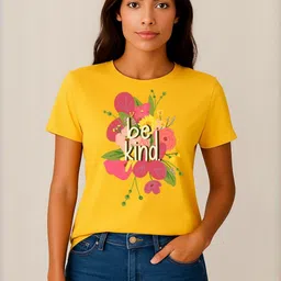 Anikmart Women Typography Printed Pure Cotton T-shirt-picture-22
