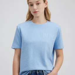 Pepe Jeans Women Solid Pure Cotton T-shirt-image-95