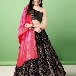 SWAMI STUDIO Ready to Wear Lehenga & Unstitched Blouse With Dupatta-picture-27